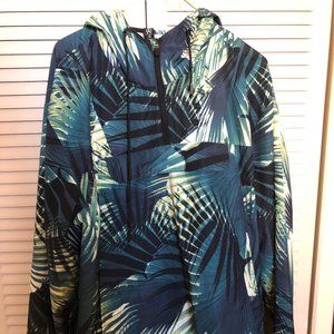 Plant print rain jacket